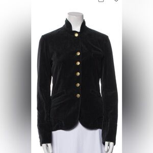 Nili Lotan Black Tailored Blazer with Stand-Up Collar